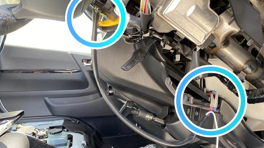 スパイラルケーブルカプラ接続